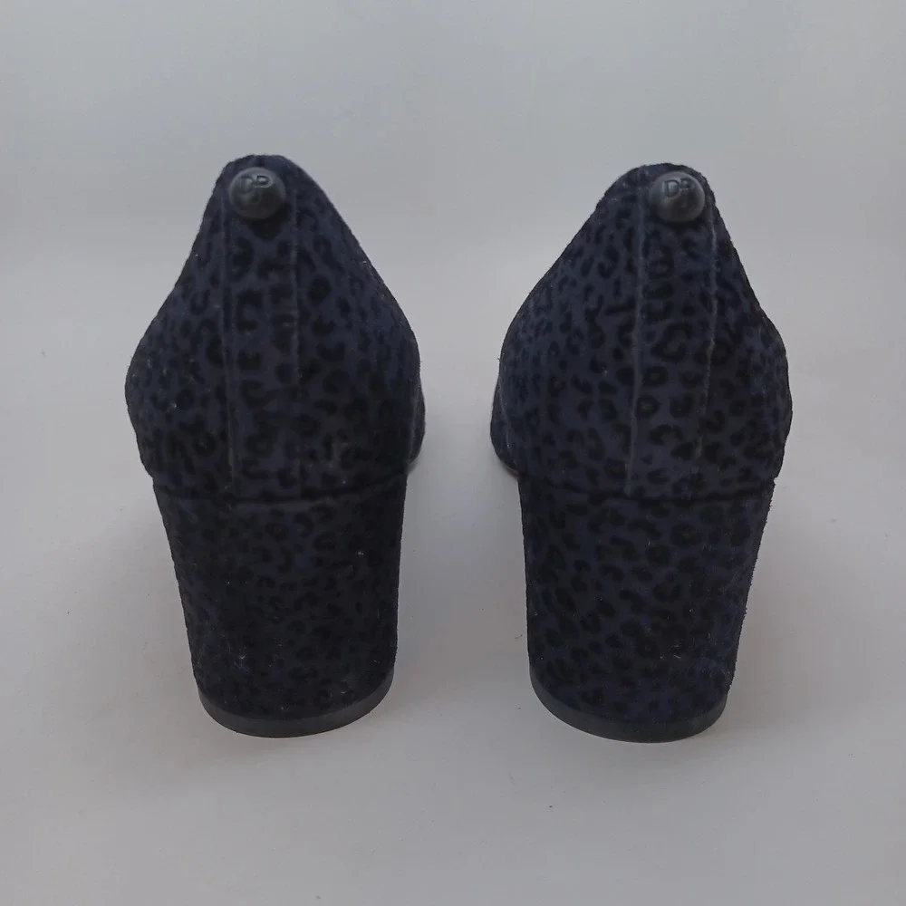 Donald J Pliner‎ Heels Womens US 9.5 Black Suede Leather Leopard Print Pumps
